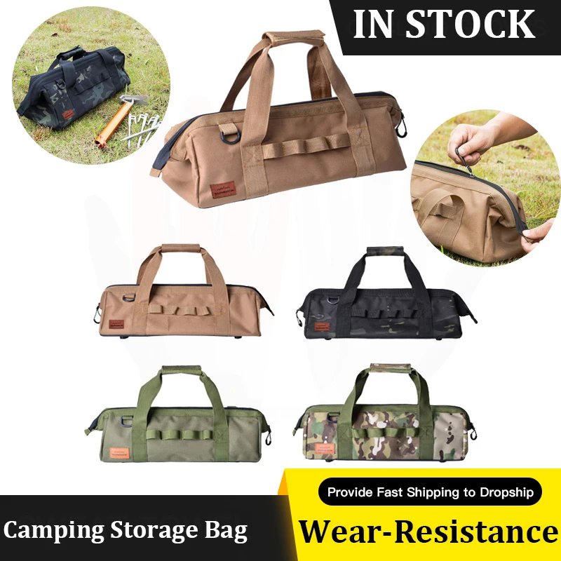 

Outdoor Camping Storage Bag Large Capacity Ground Nail Tools Bag Gas Tank Gas Canister Picnic Cookware Storage Sack Tool Pouch