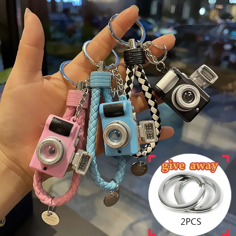 

Fashion children's toy camera light-emitting keychain mini analog flash camera keychain accessories photography gifts