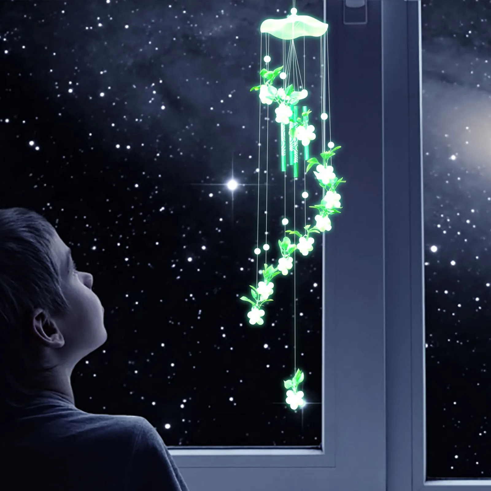 

Ветровые орнаменты, креативное наружное висячее украшение для двора, Крытый виноград, светящиеся в темноте колокольчики, уличный домашний ...