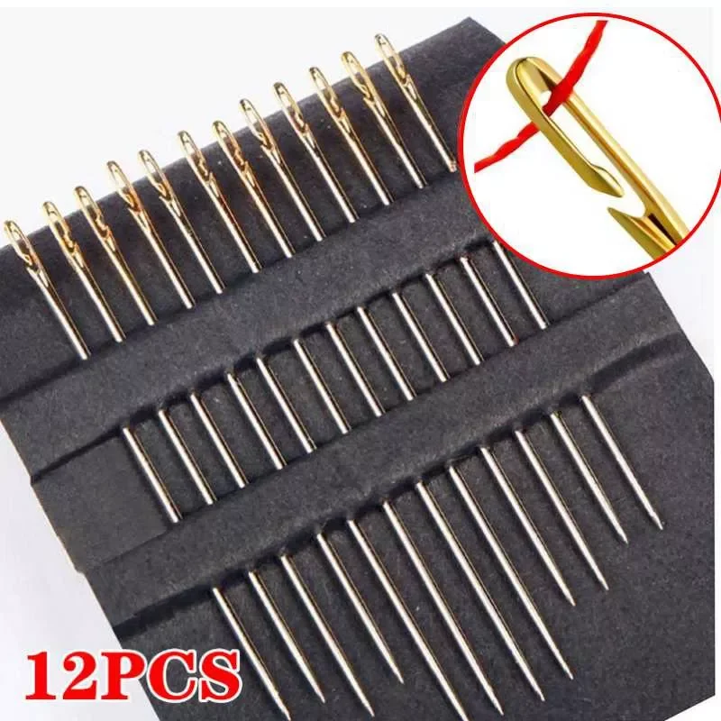 

New in Large Needle Eye Sewing Automatic Threading Embroidery Side Blind Needle Side Hanging Needles christmas decoration navida