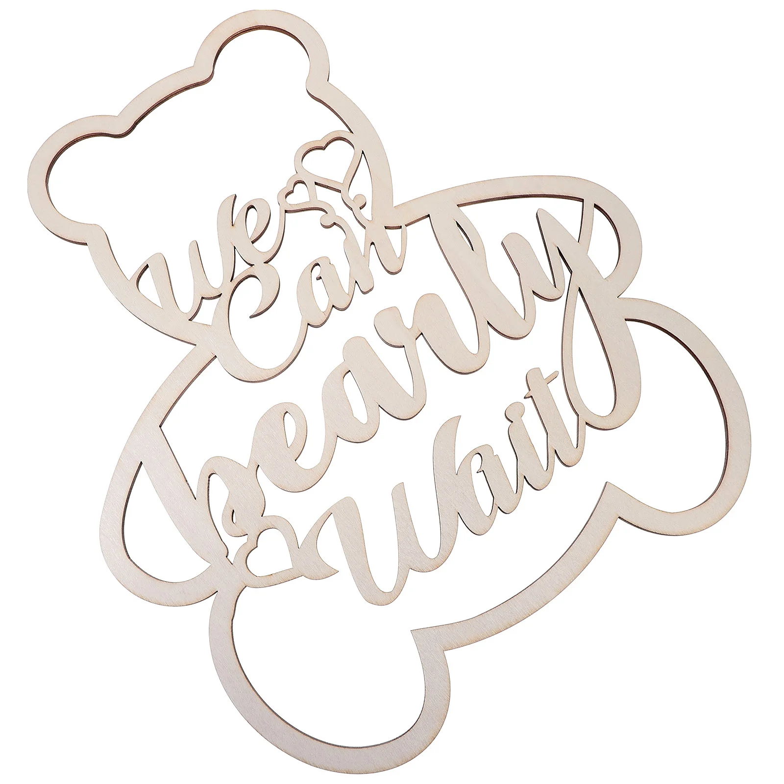 

Baby Photo Props Shower Decor Pendant Bear Sign Wood Wooden Hollow Letter Shape
