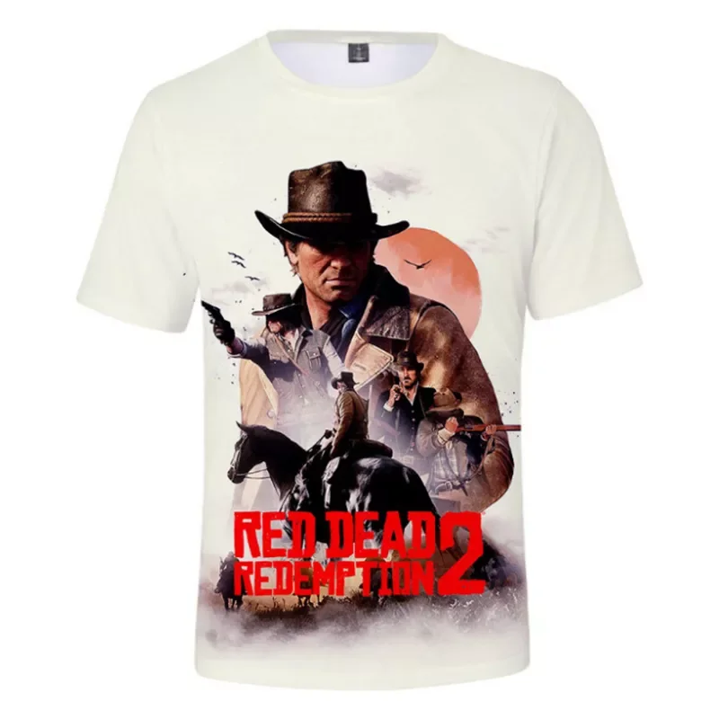 Футболка с 3D-принтом игры Red Dead выкуп 2 модная футболка круглым вырезом уличные