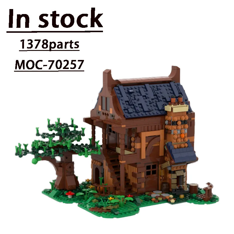 

MOC-70257 New Street View Architecture Forest Tree House Assembly Building Block Model 1378 Parts Kids Birthday Toy Gift