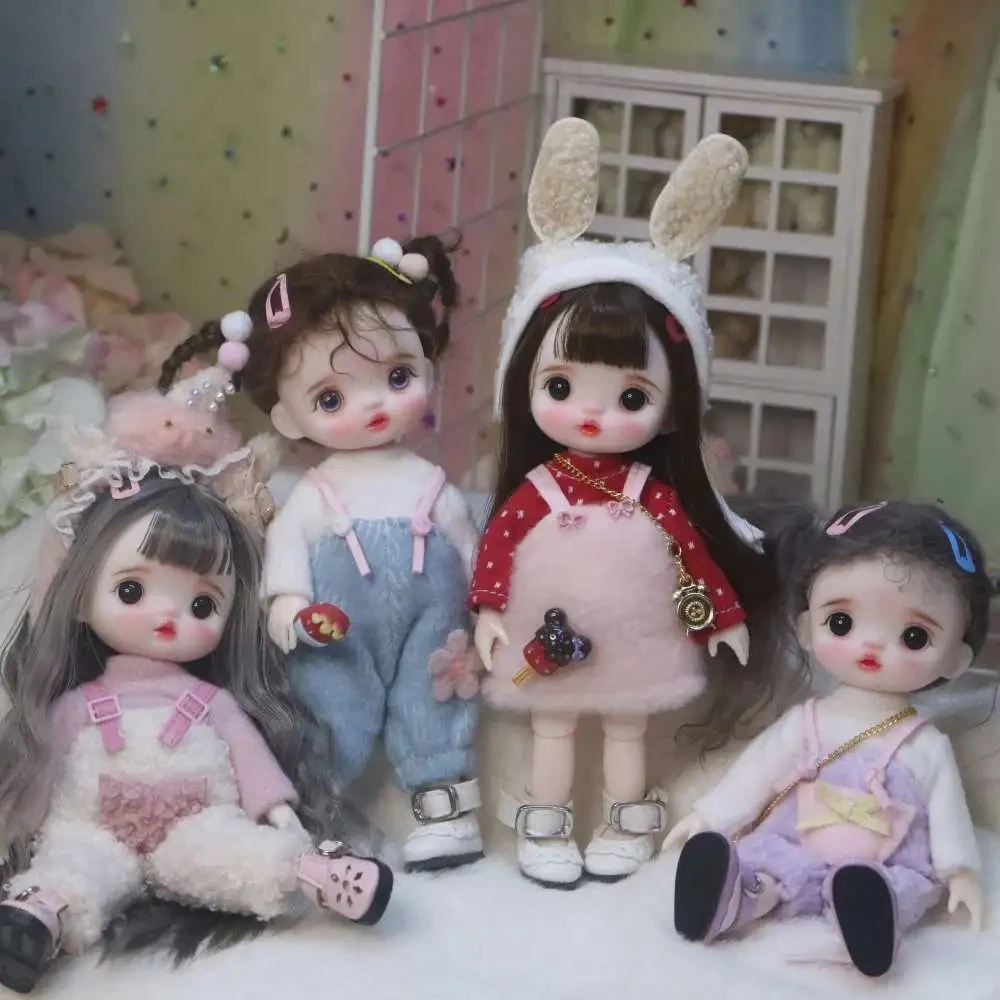 

27Styles 17CM Mini Cute BJD Dolls Fashion Clothes Suit Princess Makeup Joints Movable Bebe Reborn Accessories 1/8 Doll Girls Toy