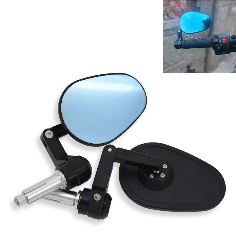 

Black Motorcycle Rear View Mirror Foldable Metal Modified Accessories Universal Motorbike Handlebar Mirror Anti Dazzle Lens