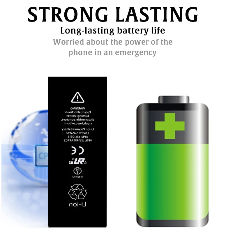 2022 high quality zero cycle battery for iphone 5 6 6s 5s se 7 8 plus x xs max 11 pro 12 mini mobile phone batteries free tools free global shipping