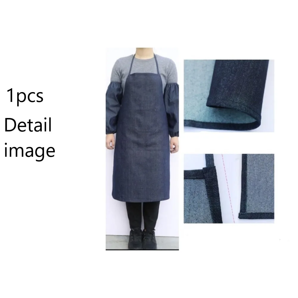 

1 Pc Denim Bib Shop Apron 28X 35in Blue Cotton Denim For Cleaning Homework