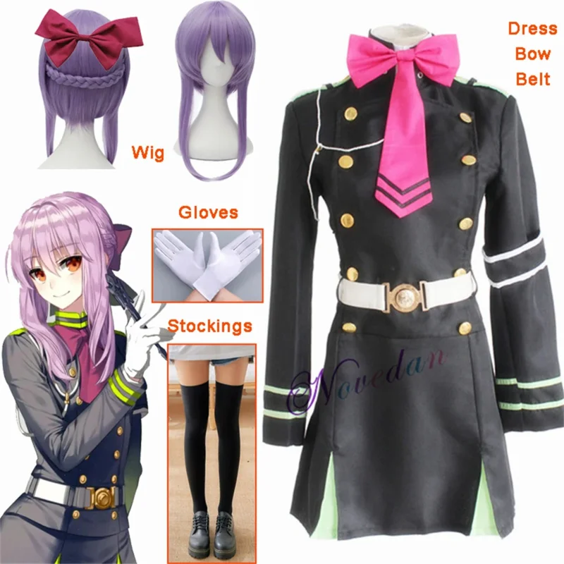 Парик для косплея Owari no Seraph Shinoa Hiiragi из японского аниме сераф конца женский