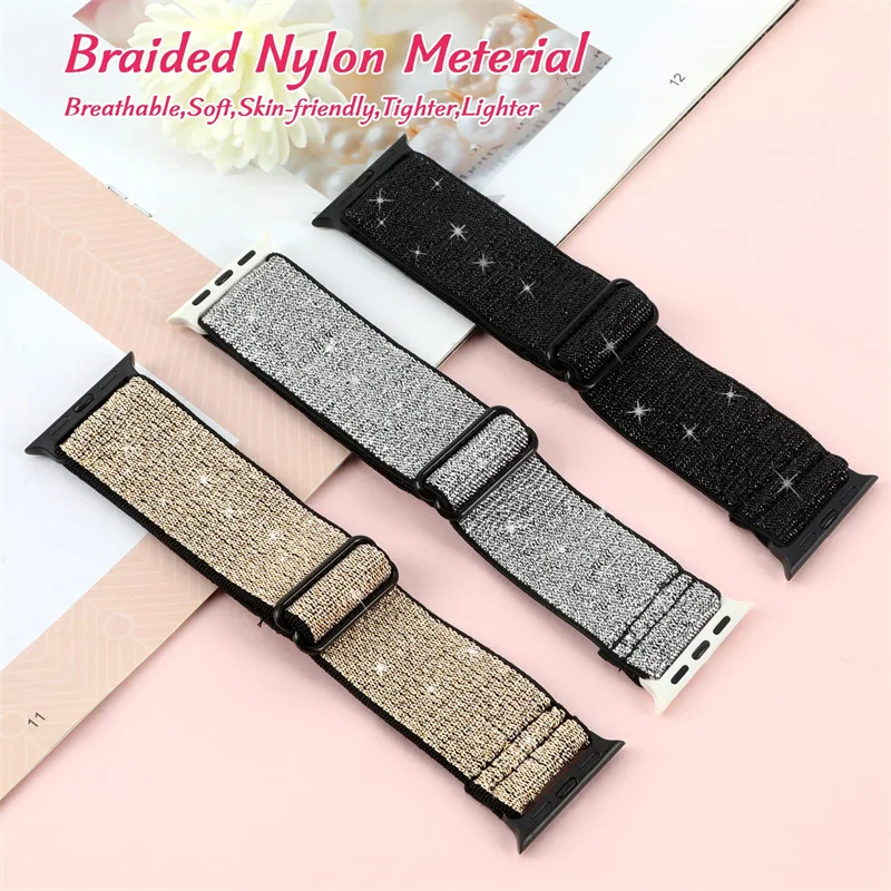 

Nylon Loop for Apple Watch band 44mm 40mm 41mm 45mm correa 38mm 42mm smartwatch wrist bracelet iWatch series 7 6 SE 5 4 3 strap