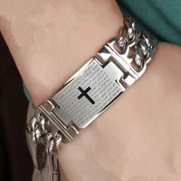 david yurman man religious bracelet spanish bible prayer cross mens charms letter bracelet for mens stainless steel julery