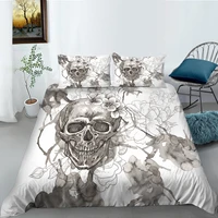 european pattern hot sale bed linen soft bedding set 3d digital skull printing 23pcs duvet cover set esdeeuus size