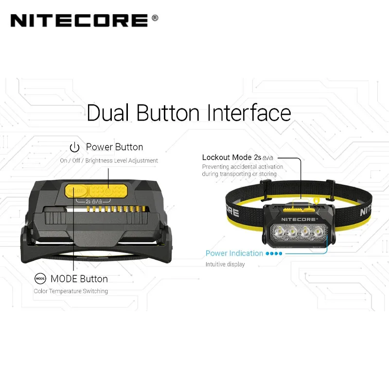 Фото Налобный фонарь NITECORE HA27 UHE, модульный, на батарейках ААА, 3 цветовые температуры, 800 люмен, светодиодный, с аккумулятором HLB1500, для ночных пробежек и кемпинга №5