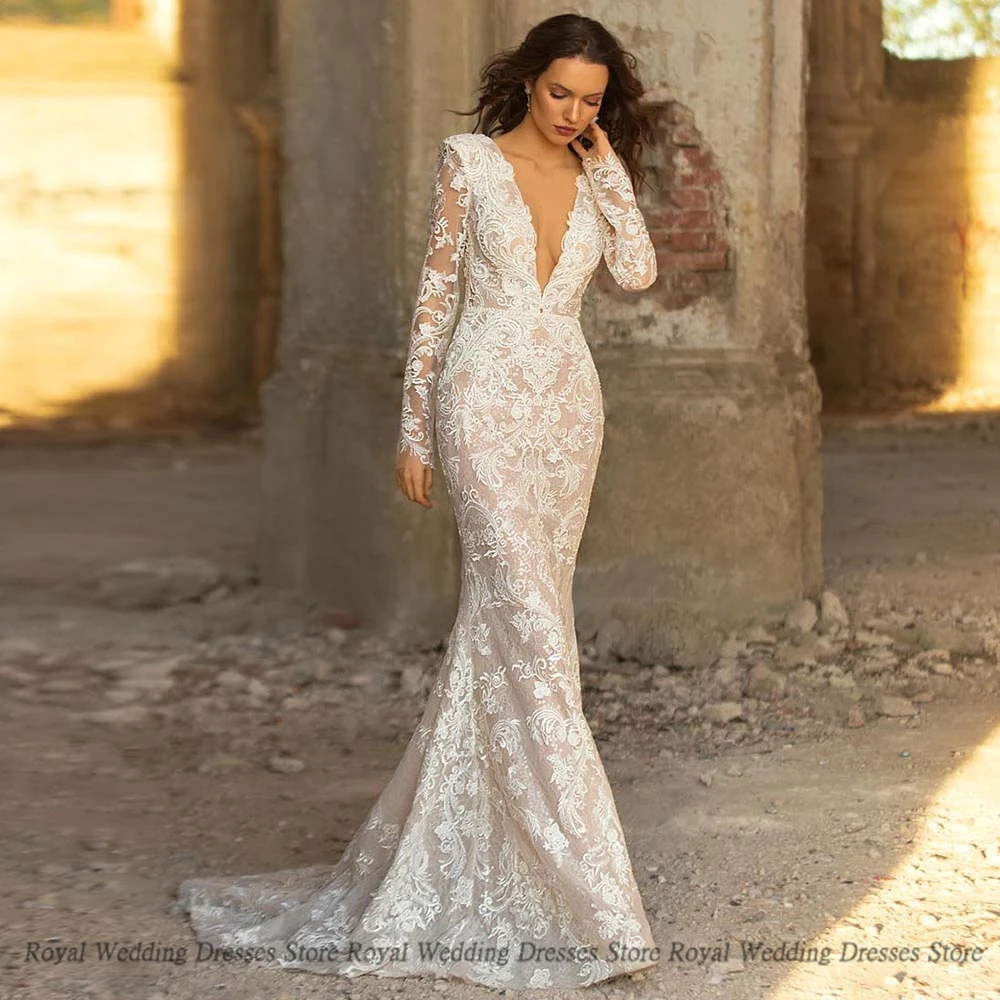 

Exquisite Wedding Dresses Sleeveless Open Beck Applique V Neck Print Tulle 2022 Brush Summer Floor Length Gowns Robe De Ma