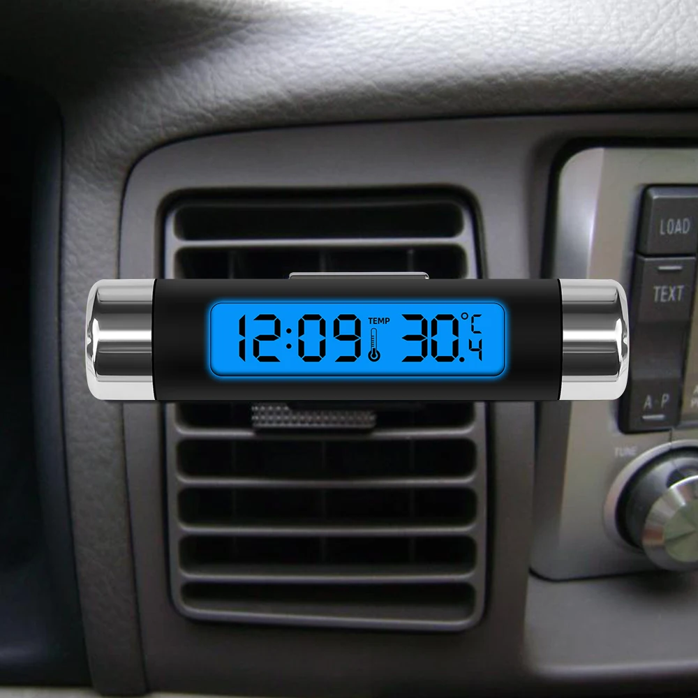 

Автомобильный термометр 2 в 1, электронные часы с цифровым светодиодным дисплеем и подсветкой