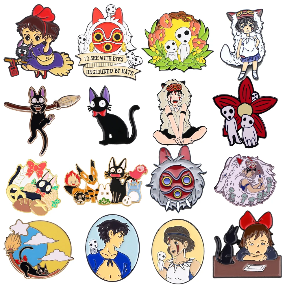 

Japanese Kiki's Delivery Service Anime Pins for Backpacks Badges on Manga Enamel Pin Jewelry Cute Things Brooches Gift