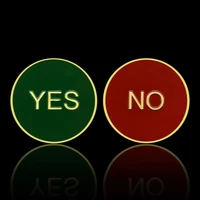 new yes or no prediction decision gold plated metal coins green means yes and red means no funny festival souvenir gifts