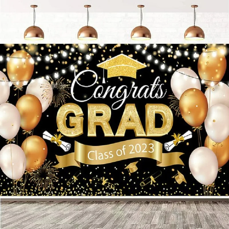 

Congratulation Graduation Backdrop Banner Party Decorations Hanging Background