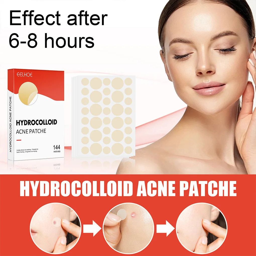 

144 Pcs Hydrocolloid Facial Acne Patch Waterproof Blemishes Spot Repair Spot Pimples Healing Patches Care Supplies