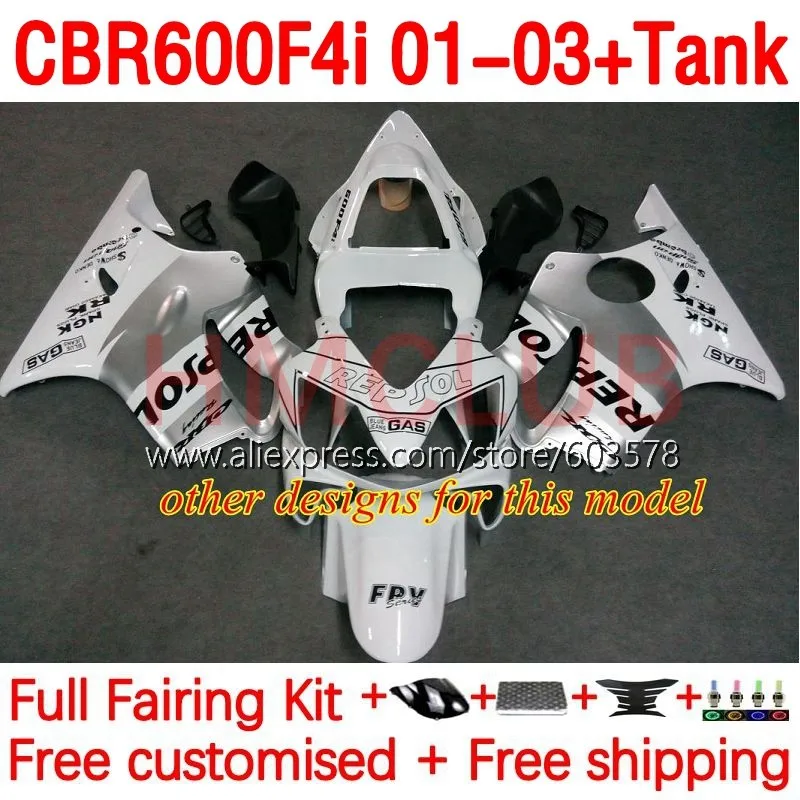 Корпус + бак для HONDA CBR600 CBR 600 F4i 600F4i CBR600F4i 2001 2002 2003 600CC 01 02 03 Инжекционный матовый