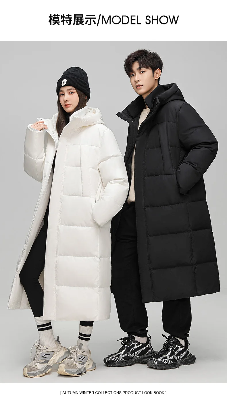 Зимний длинный пуховик для мужчин и женщин брендовая модная толстая теплая парка