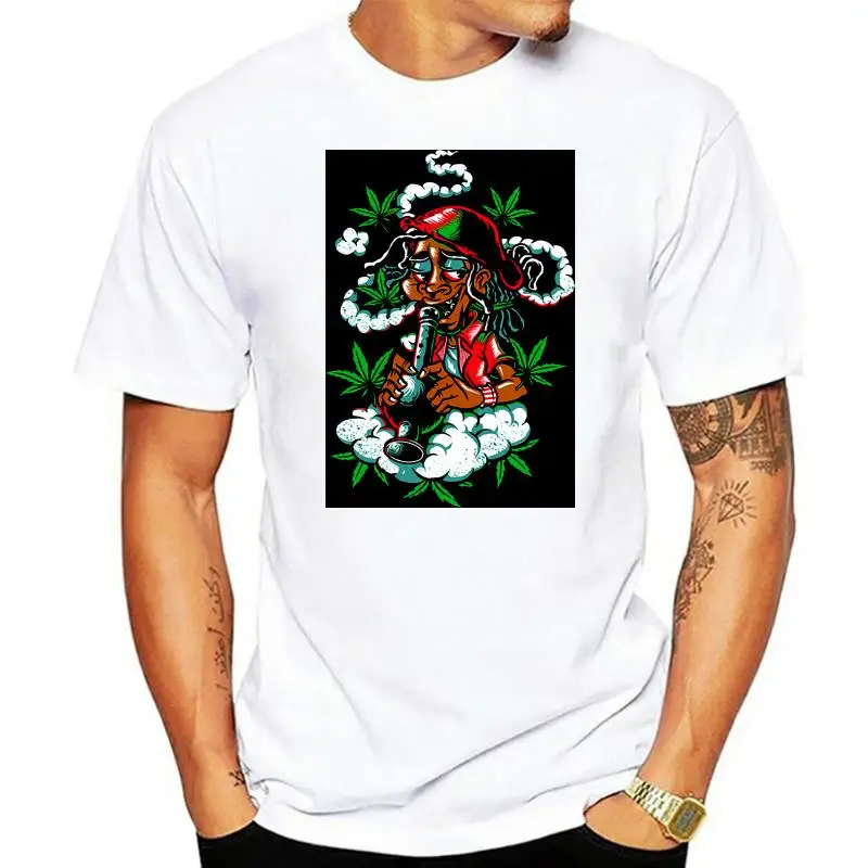 

Jamaican Mens T-Shirt Rasta Weed High Smoke Bong Gift New Trends Tee Shirt