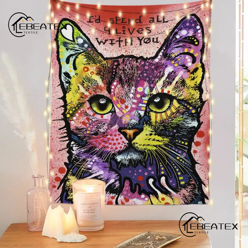 

Animal Oil Painting Art Funny Tapestry Nordic Abstract Zebra Print Background Decoration Home Decor Bedroom Wall Tapestries