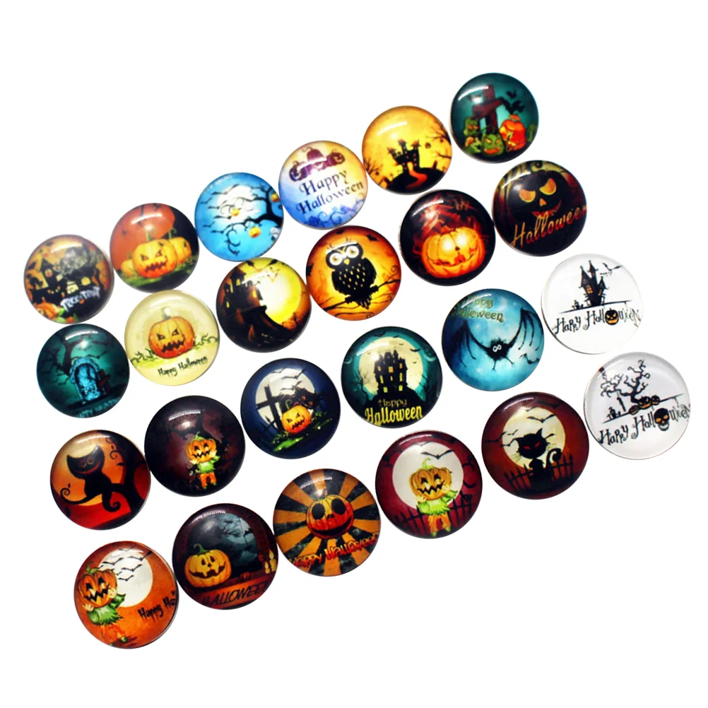 

Buttonsglasssewing Button Crafts Snap Flatback Round Decorative Cabochons Decor Diy Pumpkin Scrapbooking Assorted Style Holes
