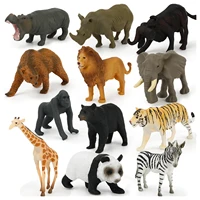 12pcsset animal figurine toys plastic puzzle learning toys simulated wild zoo lion giraffe animals model toys dinosaur map