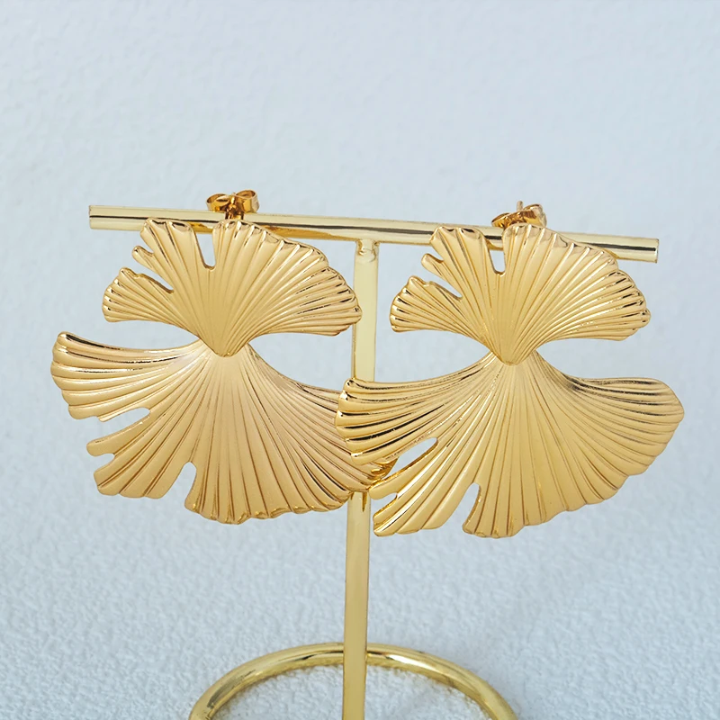 Нержавеющая сталь модные темпераментные серьги простые женские золотые