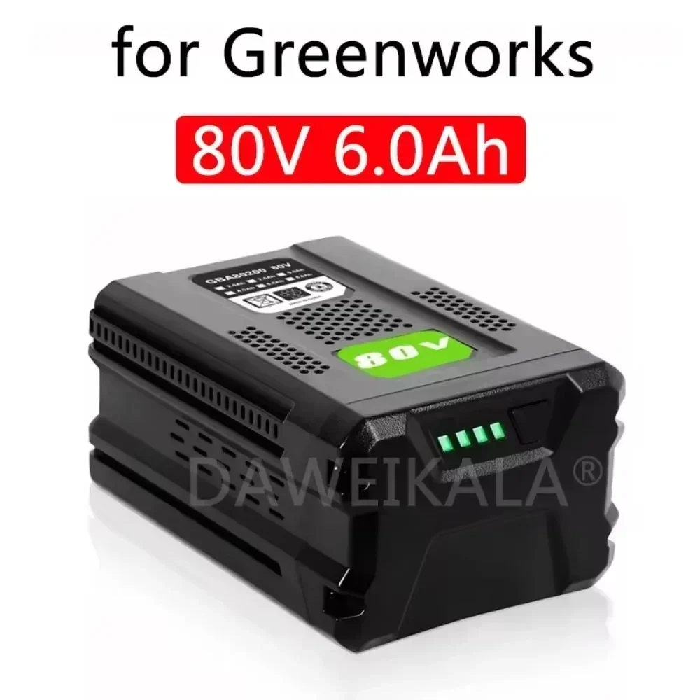 Для Greenworks 80 В сменная аккумуляторная батарея 6 0 Ач литий-ионная для GBA80200 GBA80250 GBA80400