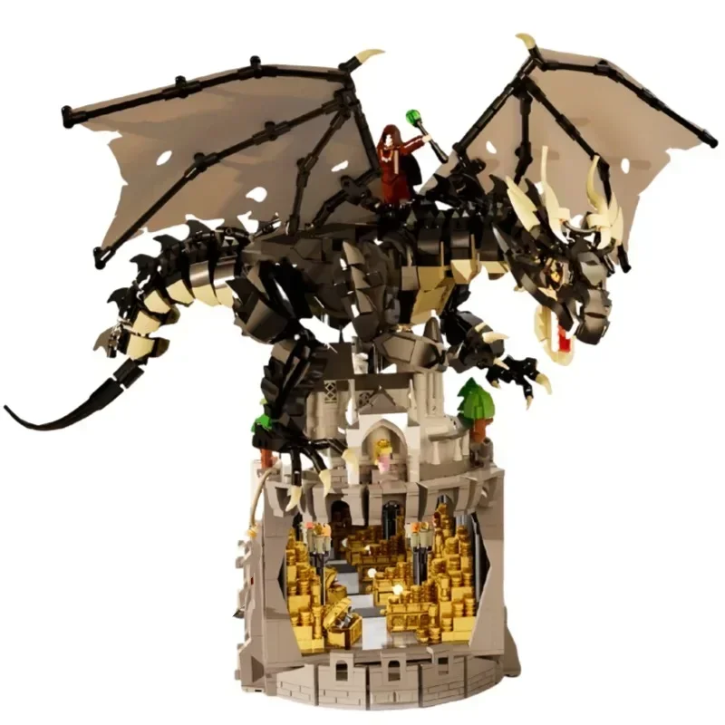 Строительные блоки New2024 Creative MOC 21348 черный дракон Бог секретная история модель