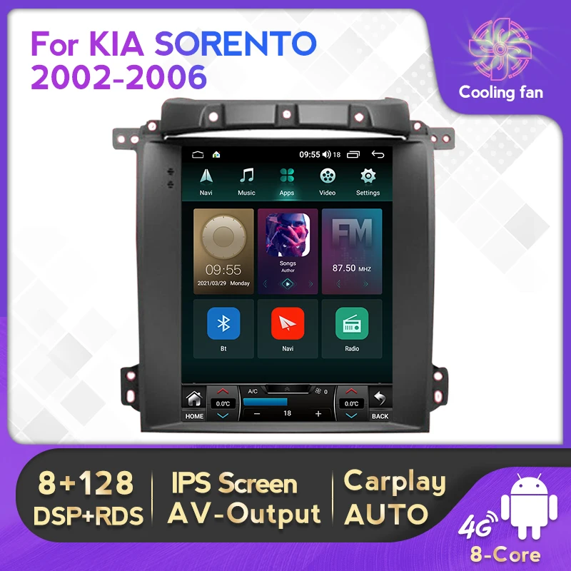 

For Kia Sorento BL 2002 - 2006 Car Radio Stereo Multimedia Video Player GPS Navigation Android 11 Carplay Auto 8GB 128GB WIFI BT