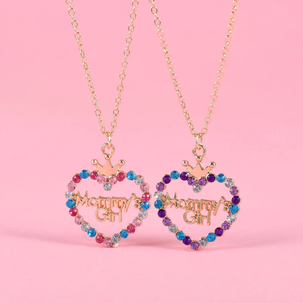 Elviragirl 2 шт./набор женское ожерелье с надписью в форме сердца и короной для мамы