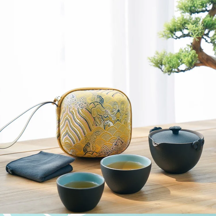 

Portable Travel Tea Set Handmade Creative Simple Kungfu Tea Set Ceramics Afternoon Luxury Jogo De Cha Teaware Sets DI50CJ