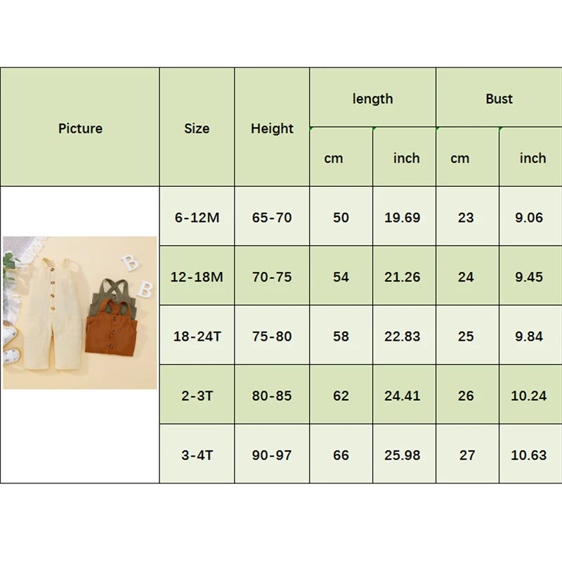 Baby Boys Girls Suspender Overalls Solid Color Front Button Down Pockets Decoration Sleeveless Romper Jumpsuits images - 6