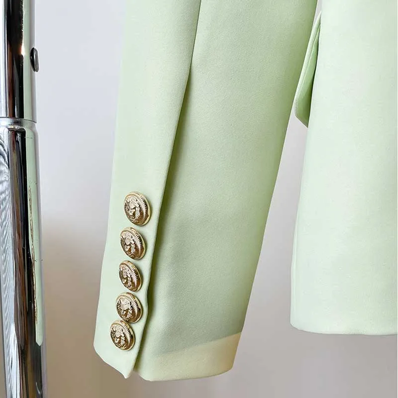 Women's Jacket Metal Double Breasted Slim Fit Fashion Blazer