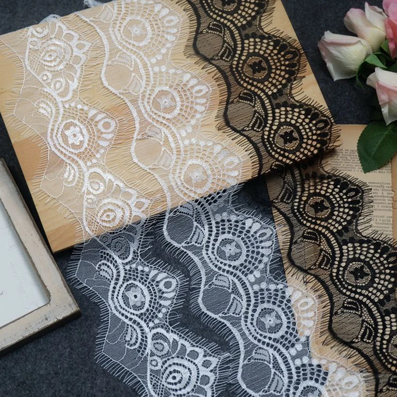 Ресницы кружевная ткань для одежды Рукоделие Шитье Сделай Сам нижнее белье ручной работы аксессуары украшение платья 24 метра 8 см 586