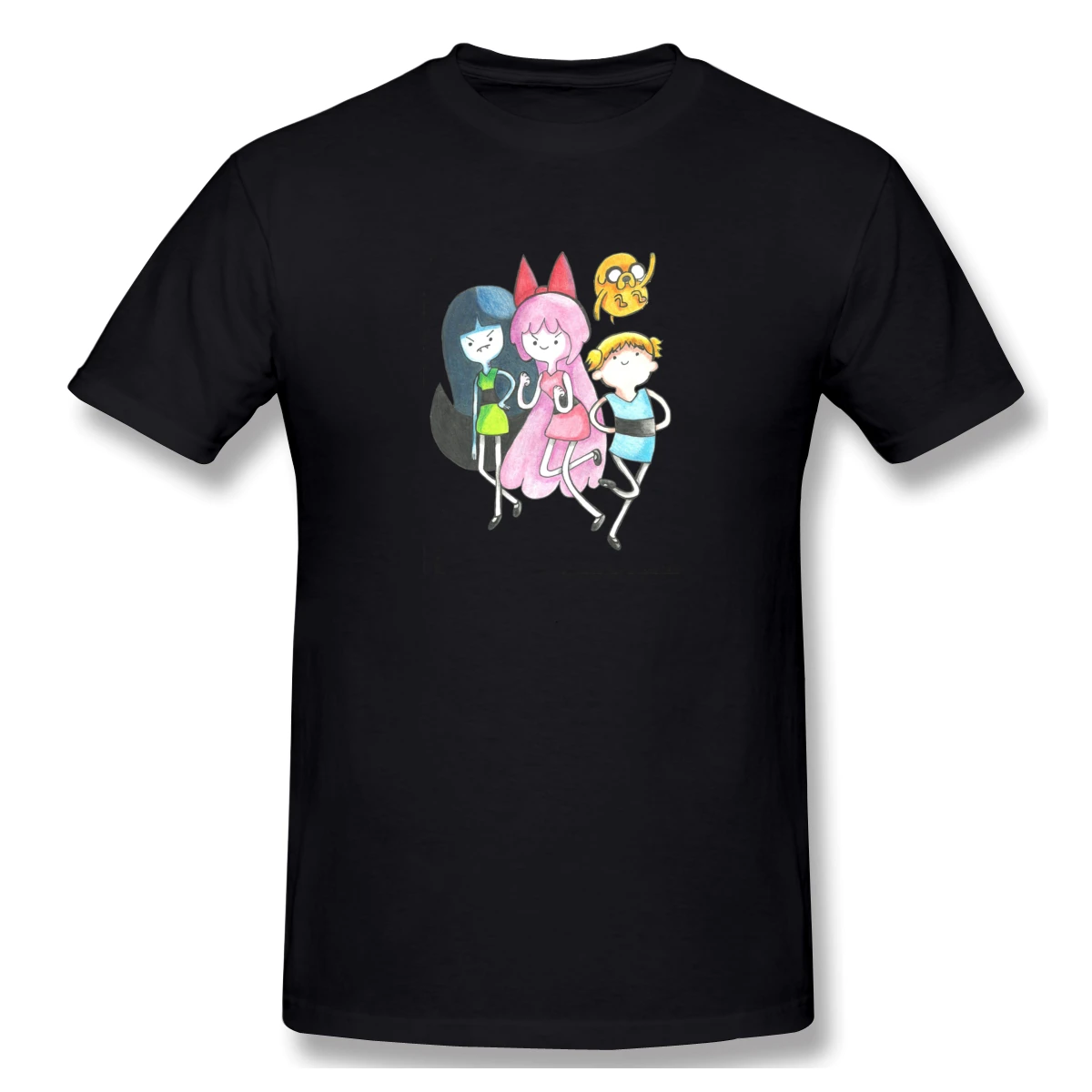 

2019 Adventure Time The Powerpuff Girl Men'S Basic Short Sleeve T-Shirt 3D Print T Shirt Cotton Funny T-Shirt Home Top Tees