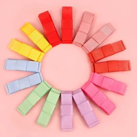 16pcs toddler girls snap clips hair slide clips for girls 2 inch hair bow clips for baby full ribbon covered safe snap clips
