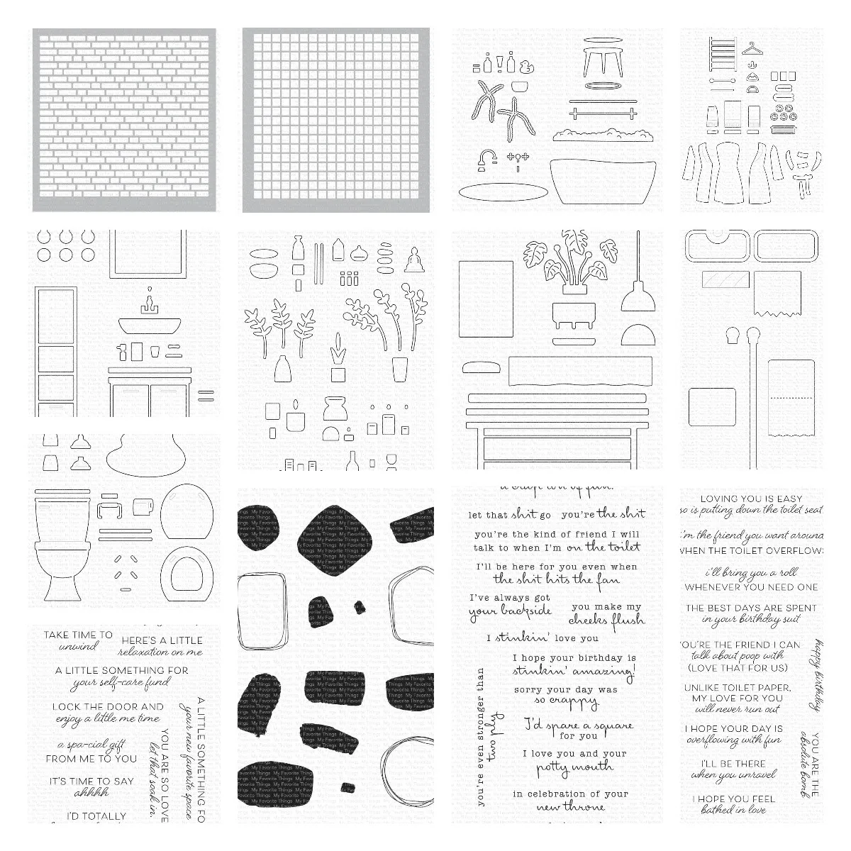 

Bathtub Washtable Toilet Grid February 2023 Release Metal Cutting Dies And Stamps For Scrapbooking Donut Days Stencil Embossing