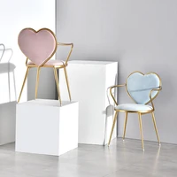 nordic creative dining chair iron heart minimalist leisure single simplicity chair originality