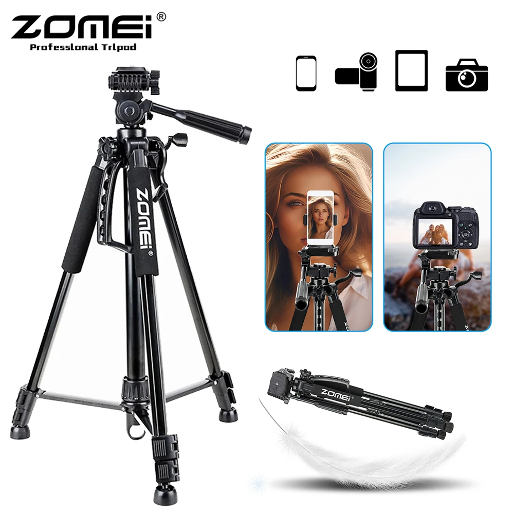 Zomei 360° ° Вращающийся алюминиевый профессиональный штатив для Canon Nikon Mobile 155 см 61