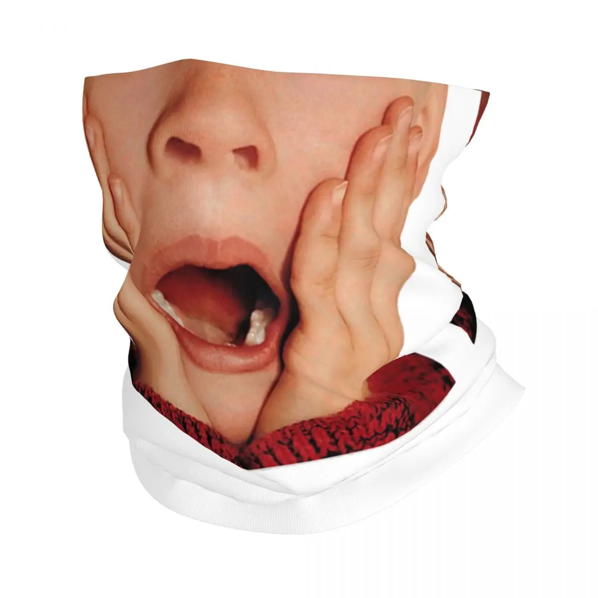 Home Alone Mask Kevin McCallister Screaming Bandana Neck Gaiter Printed Magic Scarf Warm Cycling Hiking Fishing Winter