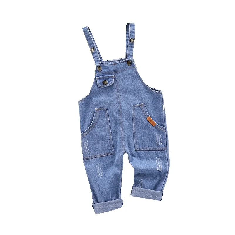 

2021 New Summer Children Kids Little Girls Denim Overalls Boys Jeans Cotton Denim Baby Girl Jumpsuit Casual Loose Overalls