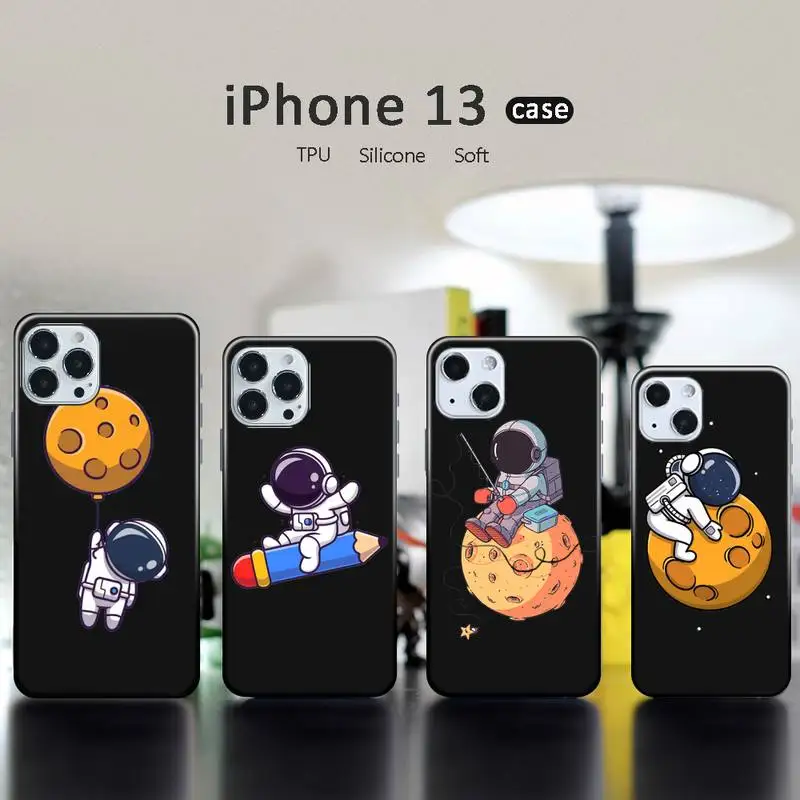 

astronaut cute cartoon Phone Case for iPhone 13 12 11 mini pro XS MAX XR 8 7 6 6S Plus X 5S SE 2020