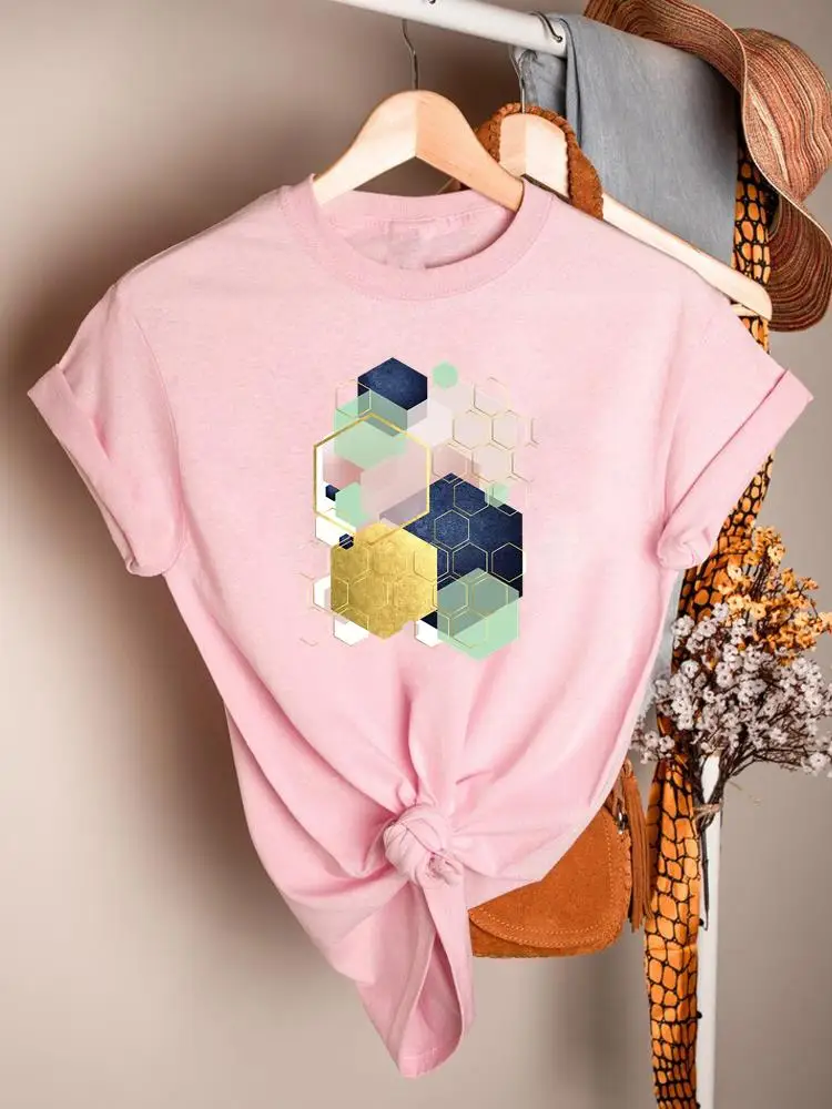 

Abstract Sweet Love Style Trend Short Sleeve Clothing Casual Printed Tee Women Summer T Fashion Female Clothes Graphic T-shirts