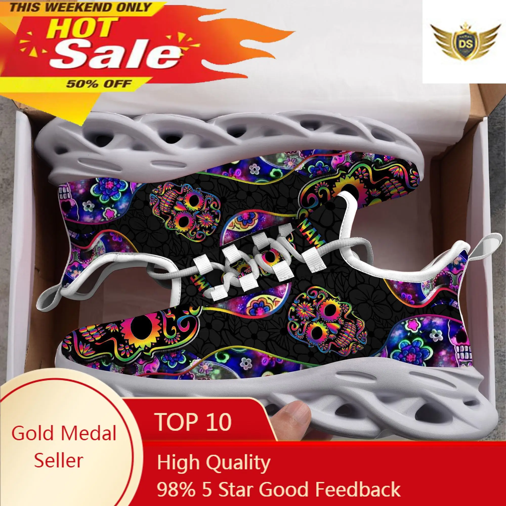 

Casual Sneaker For Men Skull Sugar Clunky Student Cool Running Shoes Outdoor Non-slip Flat Custom Zapatillas Hombre