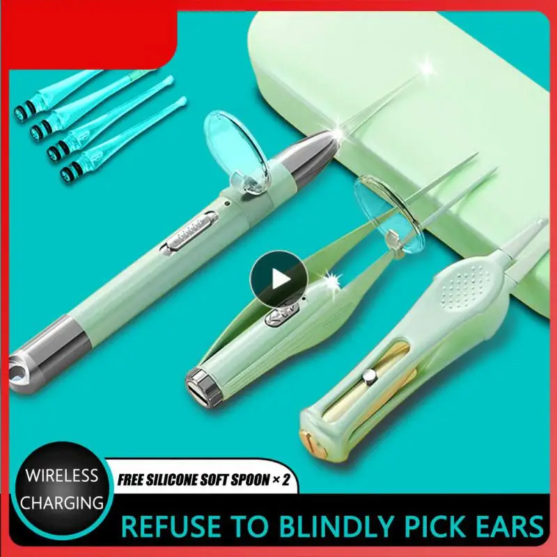 

/Set Luminous Earpick Baby Ear Cleaner Endoscope Penlight Spoon Cleaning Ear Curette Light Spoon Ear Wax Removal