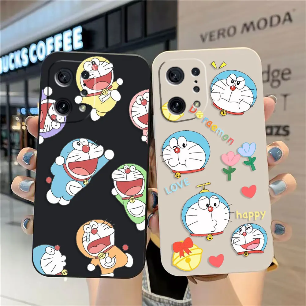 

Case For OPPO FIND X6 X3 REALME X7 X50 RENO 2 4Z 4 6 Lite 5Z 5F 4G 5G PRO Liquid Silicone Case Funny D-Doraemon