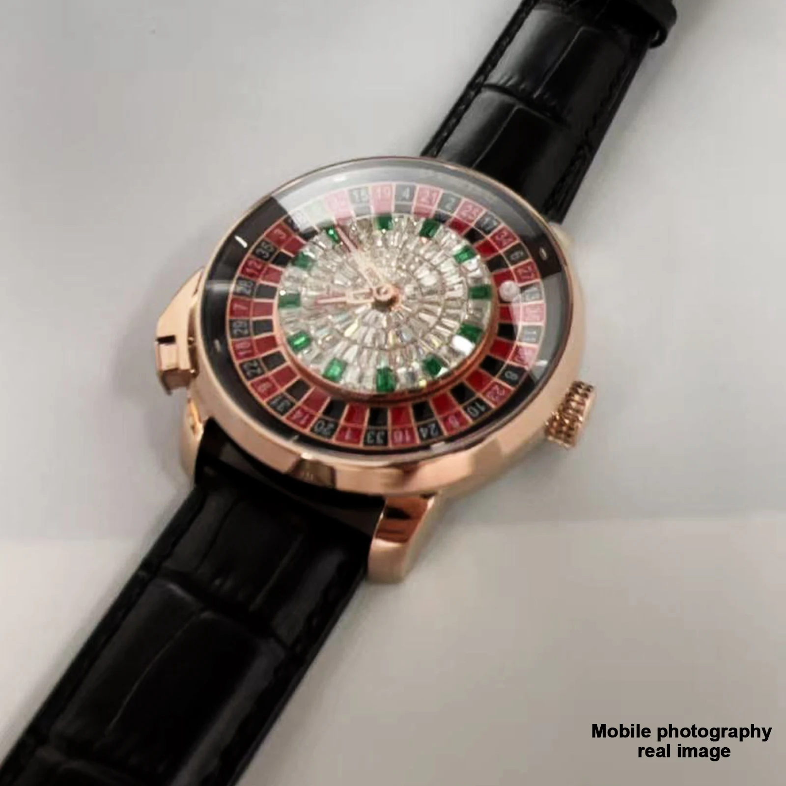 Фото Мужские механические часы PINDU Design New Push Button Turn Russian Roulette Game 46MM с механизмом NH35A, сапфировым стеклом и циферблатом с бриллиантами. №1